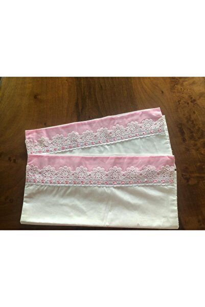 MOR TIRTIL Handcrafted Lace Embroidered 2-Piece Pillowcase Dowry Gift