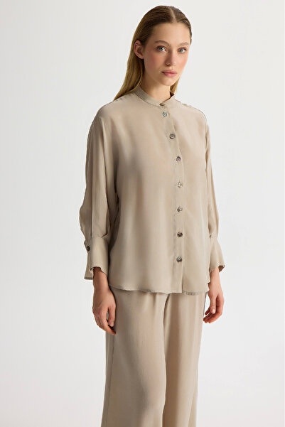 MISS DALIDA Hakim Yaka Cupro Tunik Stone