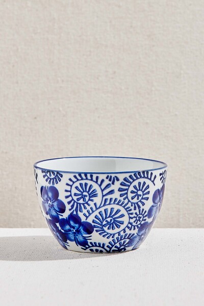 Paşabahçe Anemon porcelain service bowl s blue white