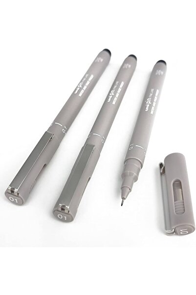 UNİ-BALL Uni Pin Technical Drawing Pen (Light Grey) Light Grey (Brush) Brush ...