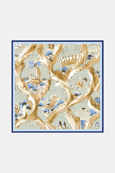 Vakko AÇIK YEŞİL OBJE DESENLİ TWİLL EŞARP