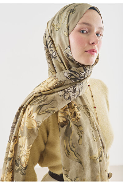 Fresh Norah Patterned Cotton Viscose Shawl Çağla