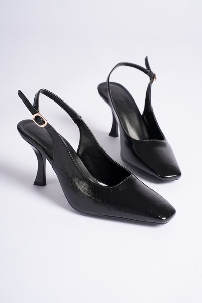 CİMİLİ SHOES Women's Slingback Open-Back Closed-Toe Heeled Shoes