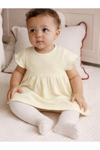 Victor and Jane Infant Girls 2-Pack Rib Dresses (Daisy Floral & Cream Stripe)