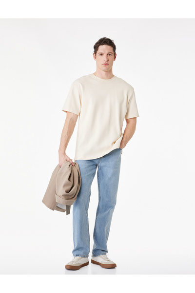 Koton Normal Waist Cotton Straight Fit Jean Trousers