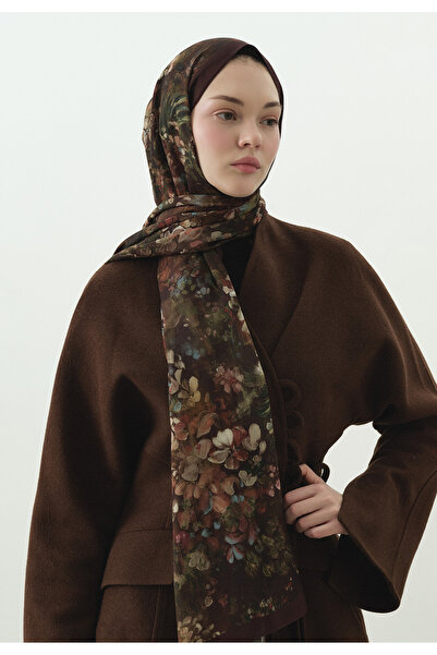 Fresh شال من القطن والفسكوز بنقشة دارك بيوتي باللون العنابي