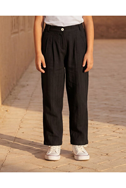 REDTAG بنطلون أسود قصة ساق واسعة للبنات