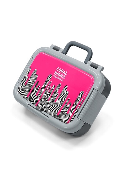 Coral High Παιδικό δοχείο φαγητού από ανοξείδωτο ατσάλι με ροζ, μαύρο και λευ...