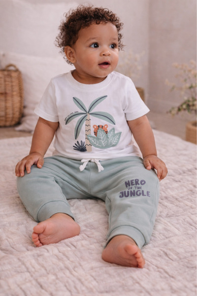 Victor and Jane Infant Boys’ 2-Piece Set – Tropical Crocodile T-Shirt & “Hero...