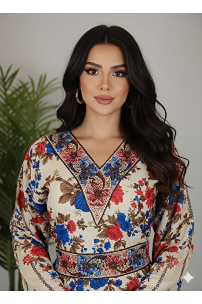 ASIAN Nargis Jalabiya: An elegant jalabiya made of taffeta fabric with floral...