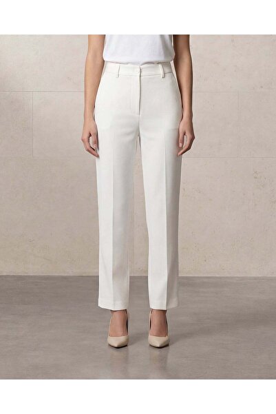REDTAG Women White Plain Trouser