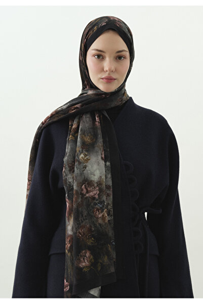 Fresh Evelyne Patterned Cotton Viscose Shawl Anthracite