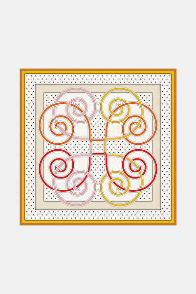 Vakko BEYAZ GEOMETRİK DESENLİ TWİLL EŞARP