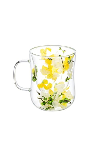 Ginza Mug with dried flower insert, double walls, borosilicate glass, 200 ml,...