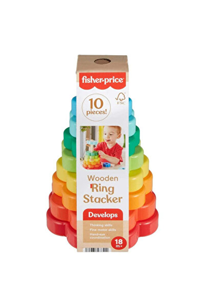 mattel Jucărie din lemn - Turn inelar stivuibil