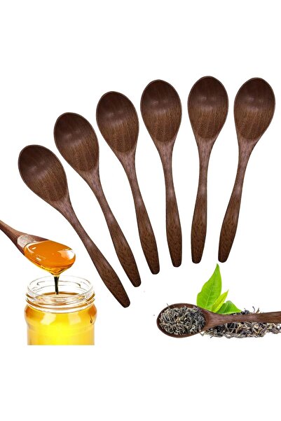 SwirlColor Linguri de lemn 6 buc, linguriță de miere, linguriță mică de lemn ...