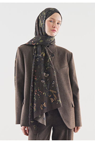 Fresh Gisele Patterned Cotton Viscose Shawl Brown