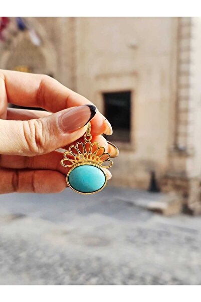 SİBEL AKSESUAR HALEF DİZİ GÖZYAŞI FİRUZE TAŞI KOLYE UCU MARDİN YÖRESEL