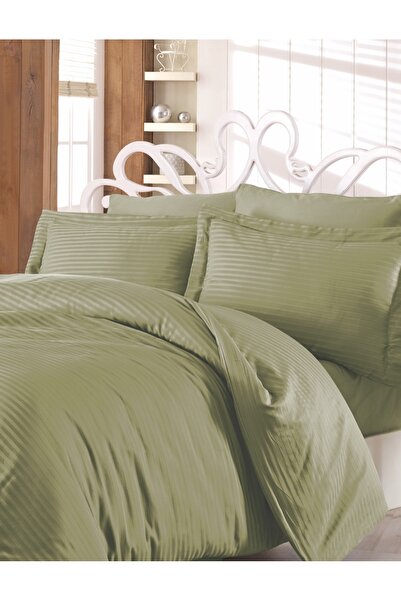 NazeninHome Striped Satin with Elastic Sheets |   Satin Duvet Cover Set Doubl...