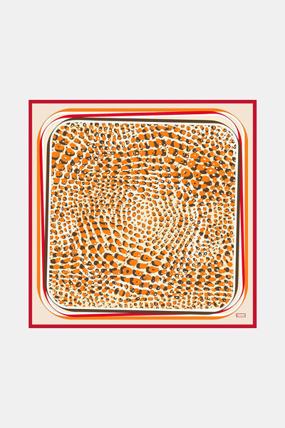 Vakko TURUNCU ANİMAL FİGÜRLÜ TWİLL EŞARP