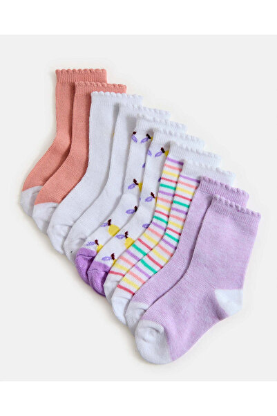 REDTAG جوارب بناتي متنوعة ذات حواف مزخرفة