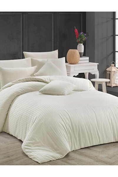 NazeninHome Čaršav sa lastišem kom Prugasto saten | Satin Set posteljine Brač...