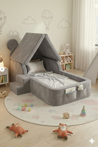 SABY Bebekler ve Çoçuklar İçin Tedy 70 x 130 Yataklı Modüler Sünger Oyun Park...