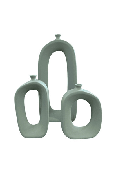 Nonno dekor Ceramic 3 Piece Oval Vase, Bohemia Style, Trinket, Decoration