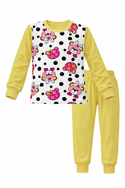 REMSA Set de pijamale din bumbac cu model pentru fete 6068-12 Galben01