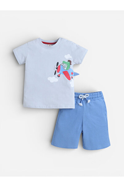 Victor and Jane Infant Boys’ 2-Piece Set – Aeroplane Graphic T-Shirt & Drawst...