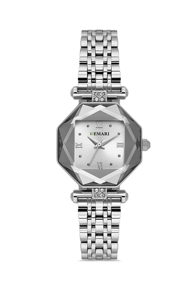 DEMARİ Women's Wristwatch Quartz Movement – Silver Strap White Dial Dm-00110L-A1