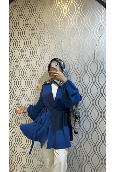 DİLEKBUTİK Ayrobin Belt Kimono with Elasticated Sleeves
