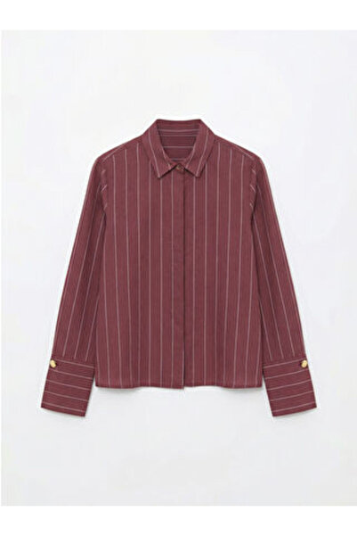 LC Waikiki M1 Sezon Plum Striped Women's Shirt