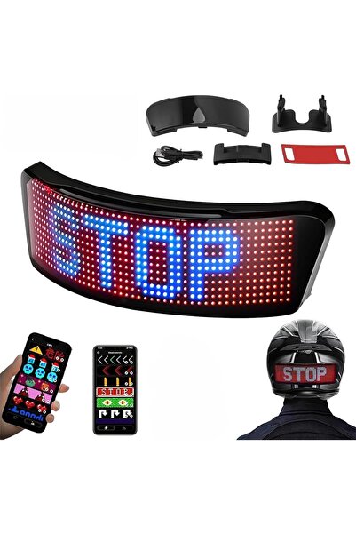EN SİGA Su Geçirmez LED Motosiklet Kask Paneli APP Kontrollü RGB Işıklı Akıll...