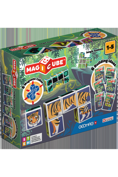 GEOMAG Magicube Jungle Printed Cards 6 Pieces