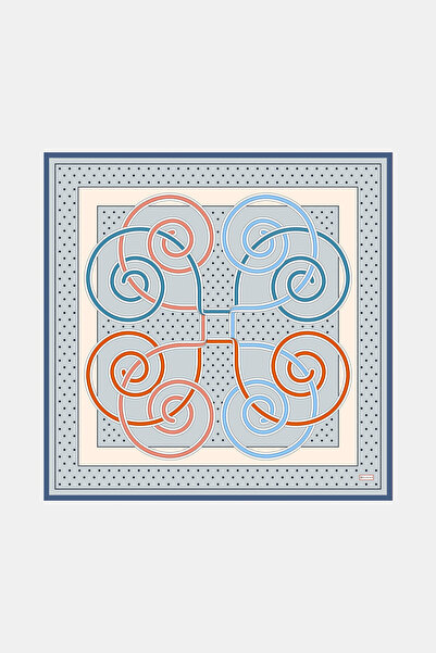 Vakko GÜMÜŞ GEOMETRİK DESENLİ TWİLL EŞARP