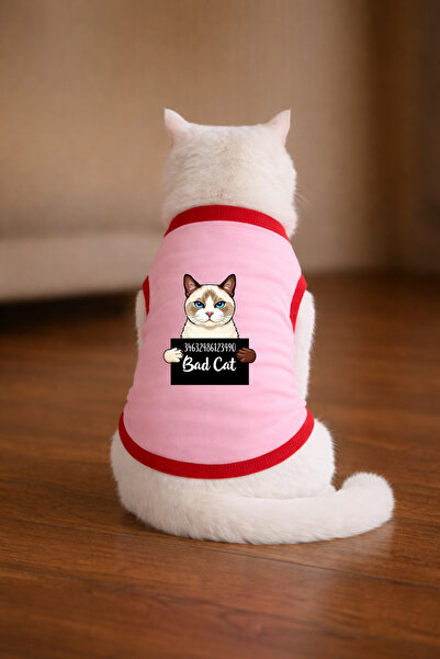 petite pati تيشيرت للقطط مطبوع عليه قطط سيامية باللون الوردي مقاس XL (100% قط...