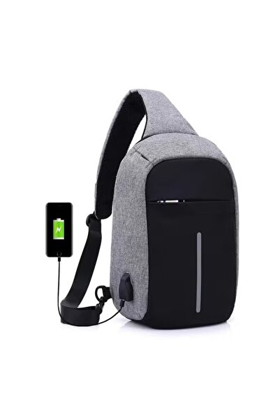 Primo Plus High quality antitheft mensSmall shoulder bag USB cross body bag