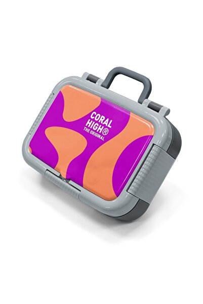 Coral High Παιδικό δοχείο φαγητού από ανοξείδωτο ατσάλι με σκούρο ροζ πορτοκα...