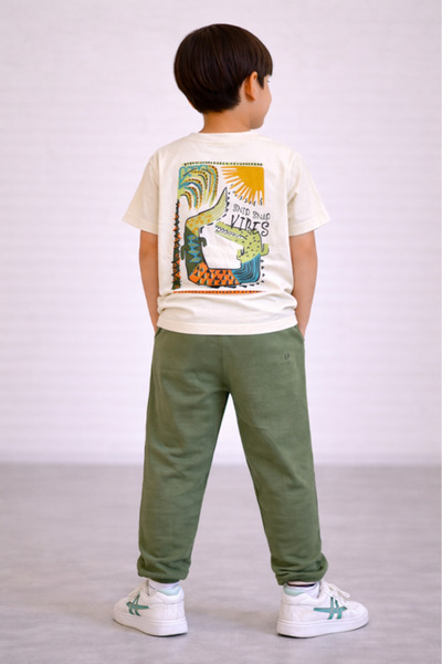 Victor and Jane Boys’ 2-Piece Set – Back Print Graphic T-Shirt & Joggers