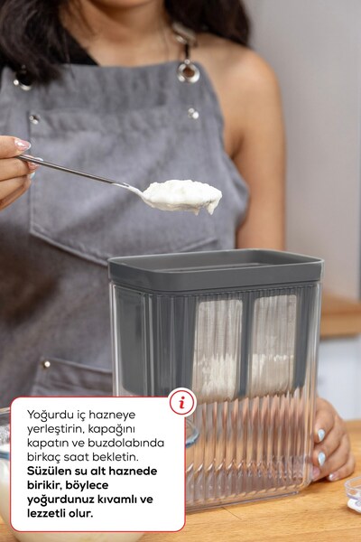 Lumindra Yoğurt Süzme Filtreli Saklama Kabı 2,2 Litre