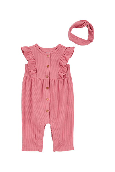 Carter's طقم ملابس للفتيات الرضع من عمر حديثي الولادة إلى 12 شهرًا باللون الوردي