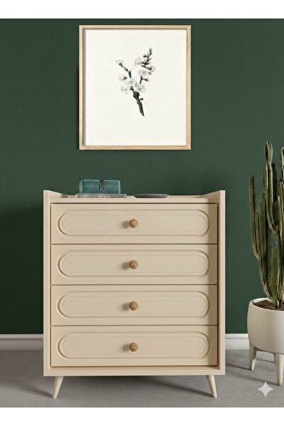 Mymob Sofia 4 Çekmeceli Bohem Şifonyer Vizon Bej