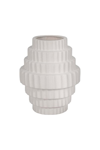 Sagebrook Home 10" Textured Staggered Vase, White