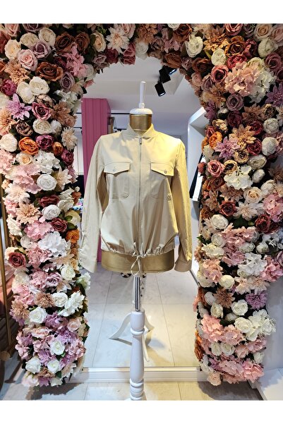 Kayra kadın açık sarı fermuarlı bluz