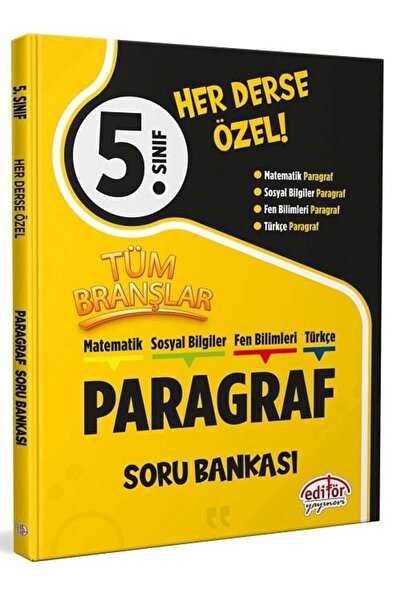 Editör Yayınevi Editör 5. Sınıf Tüm Branşlar Paragraf Soru Bankası Editör Yay...