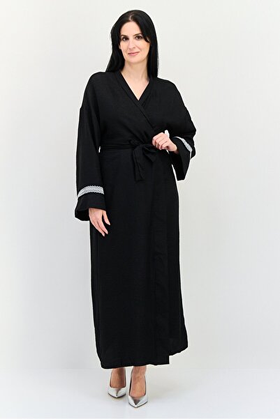 Ulyashova Women Plain Abaya Dress, Black