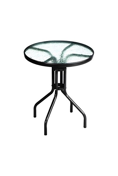 jumi στρογγυλό τραπέζι, με γυάλινη επιφάνεια, για αίθριο, κήπο, βεράντα ή μπα...