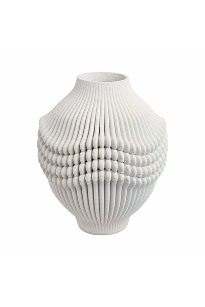 Sagebrook Home coulter 3d Printed Porcelain Vase, Ivory