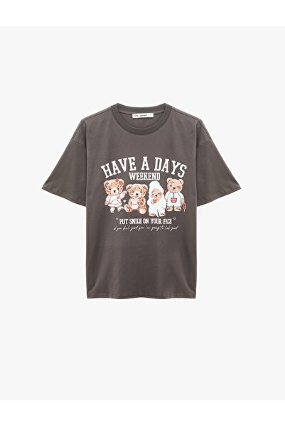 Koton Γυναικείο T-shirt 6SAL10094IK ΑΝΘΡΑΚΙΤ